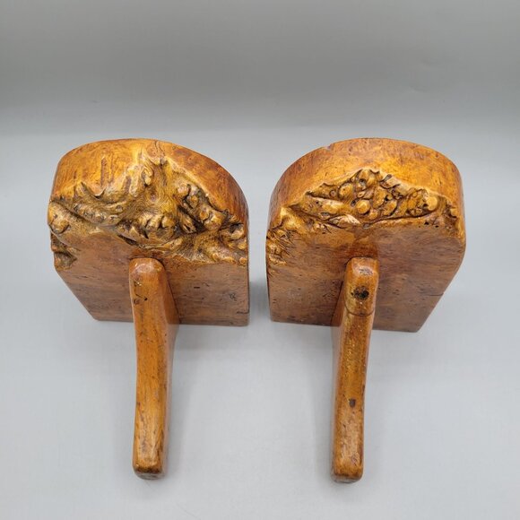 Handcrafted Burlwood Bookends Birdseye Maple Live Edge Natural Grain and Texture - Picture 5 of 8